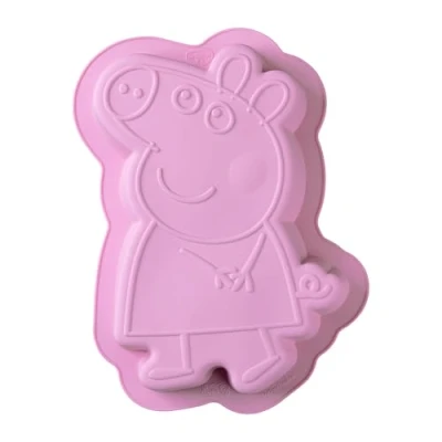 Obrázek Dr. Oetker Silikonová forma na pečení motivů prasátko Peppa 1200 ml, odolná vůči kyselinám a teplu perfektní pro s dětmi fanoušky Pig, ideální dětské narozeniny, růžová