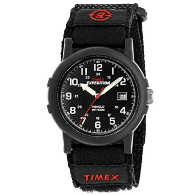 Obrázek Timex Pánské náramkové hodinky analogové quartzové nylon, Black Fastwrap, Pásek