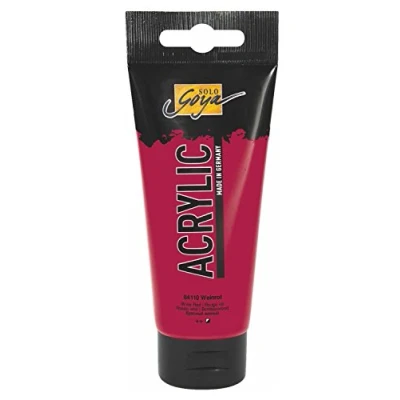 Obrázek KREUL 84110 Solo Goya Acrylic, 100ml tuba v vínově červené, krémově mnohostranně použitelná akrylová barva ve studijní kvalitě, na bázi vody, rychle a matně schnoucí, dobře krycí, vodotěsná