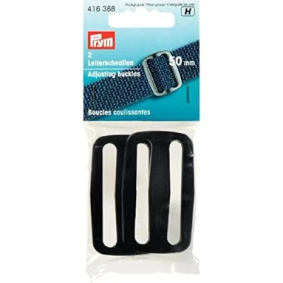 Obrázek Prym 416388 1 Adjusting Buckles, plast, černá, 50 mm, 2 kusy