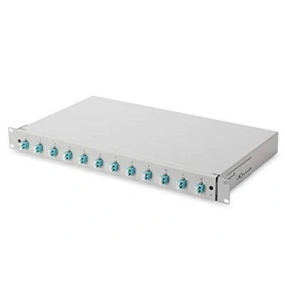 Obrázek DIGITUS LWL Spleißbox 12 Kupplungen LC OM3 1HE 19 Zoll Multi Mode Duplex Mit Spleiß Kassette Rack Einbau