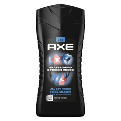 Obrázek Axe Skateboard &amp; Fresh Roses Sprchový gel 3v1 pánský Body Hair Face 12h svěží vůně na rostlinné bázi (1 x 250 ml)