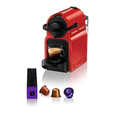 Obrázek Nespresso Kapslový kávovar Inissia XN1005 od Krups velmi rychle připraven k použití automatické vypnutí třešňově červená, červená (ruby)