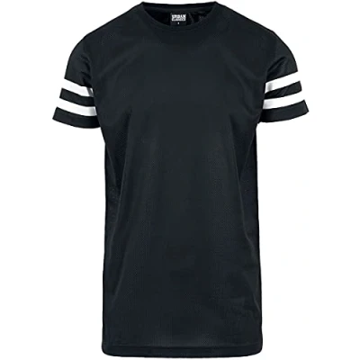 Obrázek Urban Classics Pánské Stripe Mesh Tee tričko, Vícebarevná (blk/wht 50), m