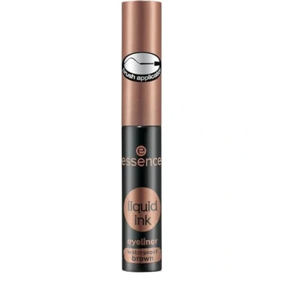 Obrázek essence cosmetics liquid ink eyeliner waterproof brown,Eye Liner, aplikátor štětce, voděodolný, č. 02 Ash brown, hnědý, definující, dlouhotrvající, barevně intenzivní, veganský, bez