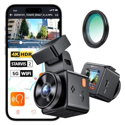 Obrázek VANTRUE E1 Pro 4K HDR STARVIS 2 Dashcam Auto vpředu, 5 GHz WLAN Mini Dash Cam s CPL, GPS hlasové příkazy, 15 sek. Puffer parkovací sledování, prima noční vidění, 1,54 palců 160 skrytá autokamera,