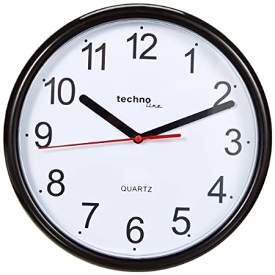 Obrázek Technoline, WT 600 nástěnné hodiny, Ø 25 cm, černé
