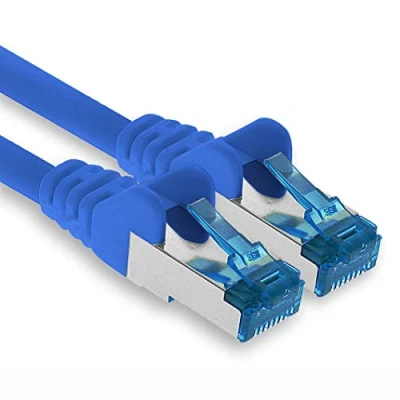 Obrázek 1aTTack.de propojovací kabel 3 metry ethernet, síť, lan CAT6a (pro gigabitové sítě, router, Switch, modemy se vstupem RJ45 modrý)