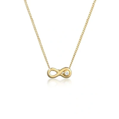 Obrázek DIAMORE Dámský náhrdelník Infinity Ewig s diamantem (0,02 ct.) ze žlutého zlata 585, 450, Fazetový brus, diamant