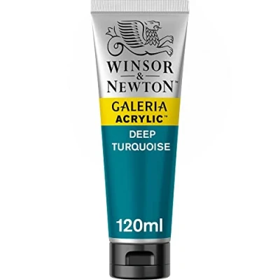 Obrázek Winsor &amp; Newton Akrylová barva Galeria 2131232, vysoká pigmentace, stálá na světle, konzistence s máslovou konzistencí, 120 ml, tmavě tyrkysová