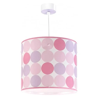 Obrázek Dalber lampa do dětského pokoje, dětská lampa, závěsné svítidlo, stropní děti, pokoje Colors růžové puntíky 62002S, E27