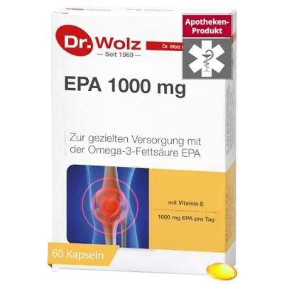 Obrázek EPA 1000 mg od Dr. Wolz, pro cílené zásobování omega 3 mastnou kyselinou EPA, 60 kusů