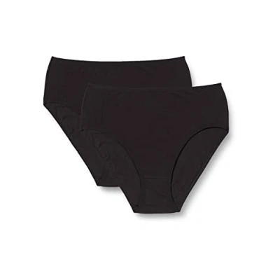 Obrázek Nur Die balení 2 ks Midi slipy vícebarevné z bavlny Stretch spodní prádlo spodky Basic více kusů dámských, černá