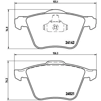 Obrázek Brembo P 24 077 sada brzdových destiček, kotoučová brzda (4dílná)