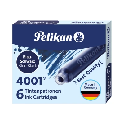 Obrázek Pelikan 301184 inkoustové náplně 4001 TP/6, balení po 6 kusech, modrá/černá