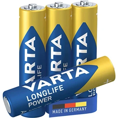 Obrázek VARTA Batterien AAA, 4 Stück, Longlife Power, Alkaline, 1,5V, ideal für Spielzeug, Funkmaus, Taschenlampen, Made in Germany