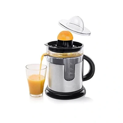 Obrázek Princess 201975 Duo Juicer lis na pomeranče/ šťávu inovativní nádoba vhodná pro všechny citrusové plody obsah 1,2 litru stříbrná/černá