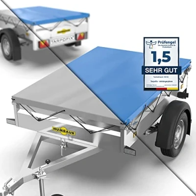 Obrázek Tarpofix® plachta na přívěs 211 x 116 cm vč. plachtového lana z PVC materiálu zesílená Humbaur pro zavěšení osobních vozidel 750 kg krycí