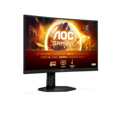 Obrázek AOC Gaming CQ27G4X 27 palců QHD zakřivený monitor, 180 Hz, 0,5 ms, FreeSync Prem., HDR10 (2560 x 1440, DisplayPort, 2X HDMI) černá/šedá
