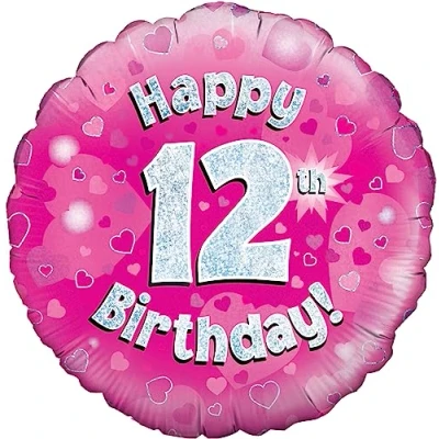 Obrázek Oaktree UK 18 Inch Glücklicher 12 Geburtstag Buildings Design Balloons, Pink