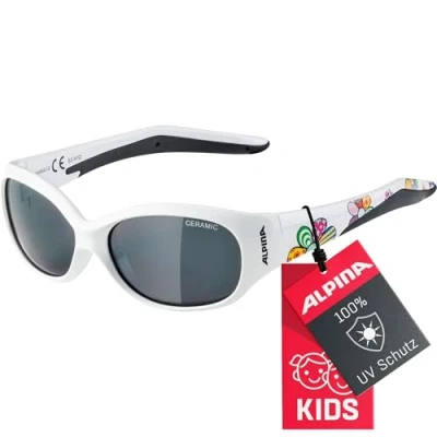 Obrázek ALPINA FLEXXY KIDS flexibilní a nerozbitné sluneční brýle se 100% UV ochranou pro děti, bílé lesklé květiny, jedna velikost