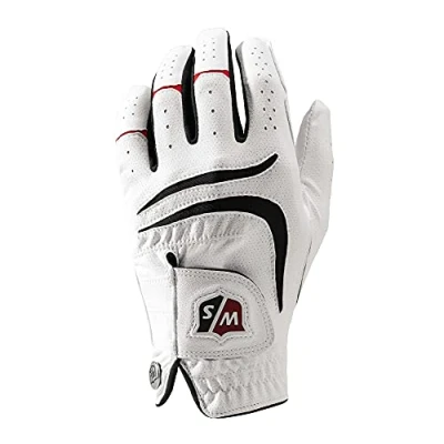 Obrázek Wilson Staff pánské golfové rukavice, Grip Plus, materiál kombi, velikost: L, pravostranná, MRH, bílá, WGJA00690L