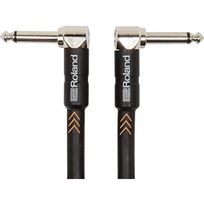 Obrázek Roland Black série Patch/Pedálový kabel úhlové 6,3 mm jack konektory, délka: 1m RIC B3AA