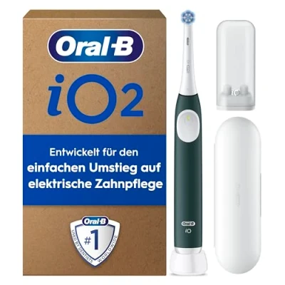Obrázek Oral B iO Series 2 elektrický zubní kartáček / kartáček, 1 nasazovací 3 režimy čištění pro péči o zuby, magnetická technologie, Designed by Braun, Forest Green