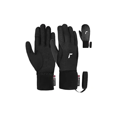 Obrázek Reusch Unisex Dospělí Baffin Touch tec™ Komfort varm vindtæt ekstra åndbar sportshandsker tour handsker, touchscreen zimní rukavice, BLACK / SILVER, 8 EU