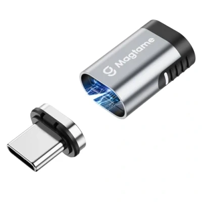 Obrázek Magtame 240W magnetický adaptér USB C, typu C 24 Pin s PD rychlým nabíjením, přenos dat 20 Gbps, 4K@60Hz video pro MacBook/iPhone 15/ROG Ally/Steam Deck/PS5 PSVR2/PS Portal, rovný