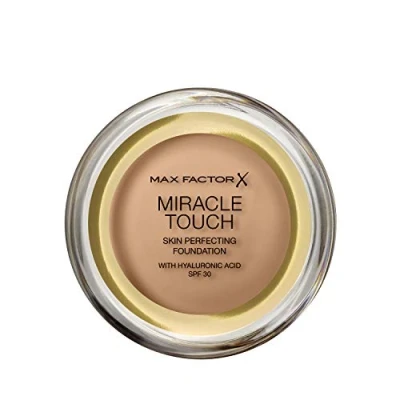 Obrázek Max Factor Miracle Touch Foundation v béžové barvě 78 písková intenzivní, pudrový make up pro bezchybný vzhled pleti s ochranným faktorem 30