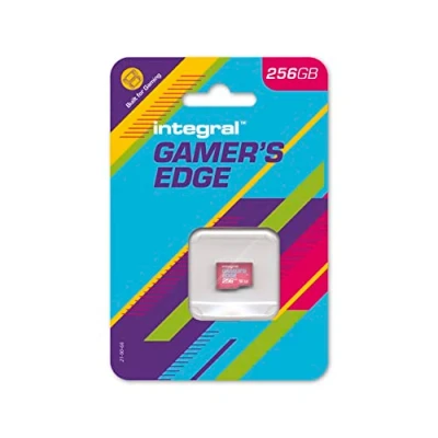 Obrázek Integral 256GB Gamer&#039;s Edge Micro SD karta pro Nintendo Switch rychlé nabíjení a ukládání her DLC data vyvinuta, Lite OLED, INMSDX256G10 100V30GE, 256 GB