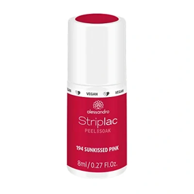 Obrázek alessandro Striplac Peel or Soak Sunkissed Pink VEGAN LED lak na nehty ve výrazné růžové barvě pro perfektní za 15 minut, 8 ml
