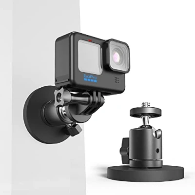 Obrázek SUREWO Magnetický držák na akční kameru Go Pro, otočný o 360 kulové hlavy stativu kompatibilní s GoPro Hero 13 12 11 10 9 8 7 6 černý, DJI Osmo Action 5 Pro/4/3, Crosstour/AkASO a další