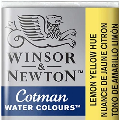 Obrázek Winsor &amp; Newton Aqarelová barva 0301346 Cotman 1/2 miska, dobrá průhlednost, vynikající tónovací síla a dobré malířské vlastnosti, citronová žlutá