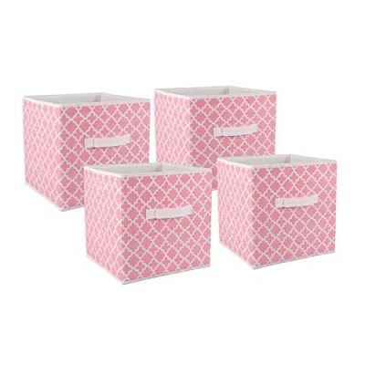 Obrázek DII Nicht gewebtes Polyester Gitter Aufbewahrungsbehälter, Pink Sorbet, Small Set of 4, 4