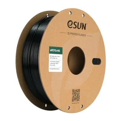 Obrázek eSUN PETG Filament 1,75 mm, PETG+HS vysokorychlostní vlákno pro 3D tiskárnu, přesnost rozměrů +/ 0,03 cívka 1 kg (2,2 LBS) rychlost jednobarevná černá