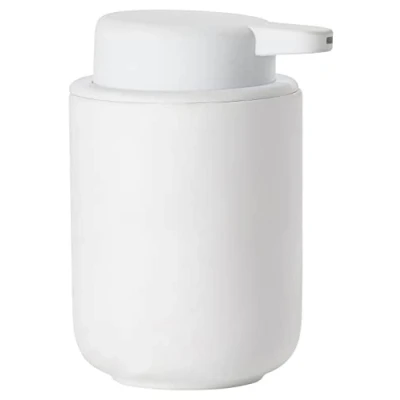 Obrázek Zone Denmark Ume dávkovač mýdla na tekuté mýdlo, kamenina/keramika s povrchovou úpravou Soft Touch, skandinávský design, 250 ml, výška 12,8 cm, bílý