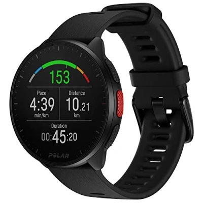 Obrázek Polar Pacer GPS běžecké hodinky velmi rychlý procesor ultralehké světlý displej drsná tlačítka personalizovaná měřič tepové frekvence ovládání hudby, Night Black, S L