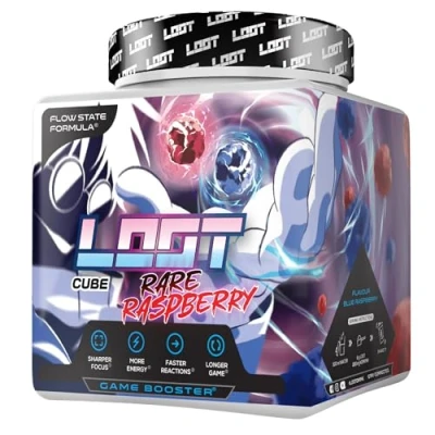 Obrázek LOOT® Game Booster koncentrace, vytrvalost, reakční schopnost 50 servings (400 g) s kofeinem a 20 jedinečnými látkami Složení Flow State® Rare Raspberry