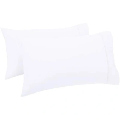 Obrázek Amazon Basics Sada povlaků na polštář, počet vláken 400, 2 kusy, bílá, 50 x 80 cm, polštář není součástí dodávky