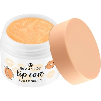 Obrázek essence lip care SUGAR SCRUB, odlupování na rty, pomeranč, hydratační, regenerační, pečující, veganský, bez konzervačních látek, parabenů, mikroplastových částic, balení 1 ks (9 g)
