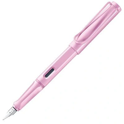 Obrázek Lamy plnicí pero safari lightrose s ergonomickou rukojetí a leštěným ocelovým hrotem v šířce tahu M robustní ASA plast vč. inkoustové kazety T 10 modré pro praváky