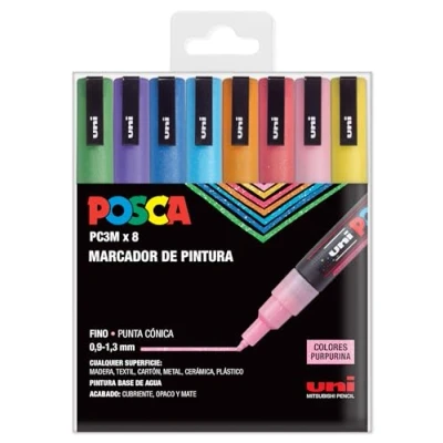 Obrázek UNI Posca PC 3M Sparkling Packung mit 8 Markern