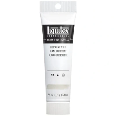 Obrázek Liquitex 1045238 Professional Heavy Body Akrylová barva v umělecké kvalitě s vynikající stálostí na světle lícné konzistenci, tuba 59 ml irizující bílá