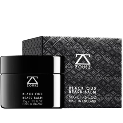 Obrázek ZOUSZ Black Oud balzám na vousy pro muže s bambuckým máslem prémiový vousy/změkčovač vousů Ultimativní nemastná péče o muže, 50 ml