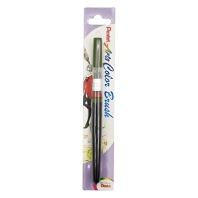 Obrázek Pentel XGFL 115X Colour Brush, jedinečné pero naplněné akvarelovým inkoustem, olivově zelená, 1 kus