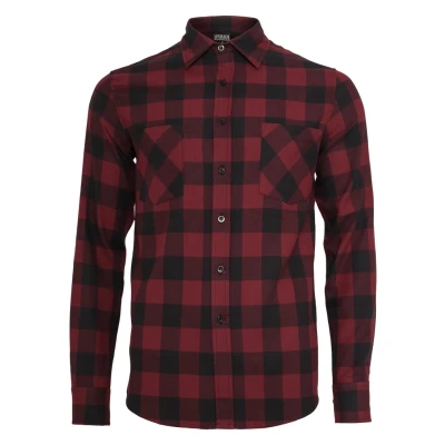 Obrázek Urban Classics Checked Košile, Muži, Velikost: Small, Black/burgundy