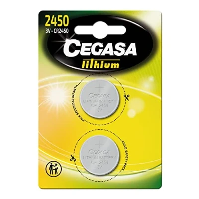 Obrázek Cegasa CR2450 Pack 2 Lithium Knopf Batterien, Silber