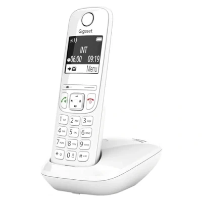 Obrázek Gigaset AS690 bezdrátový telefon DECT velký, kontrastní displej brilantní kvalita zvuku nastavitelné zvukové profily, funkce hands free ochrana volání, bílý [německá verze]